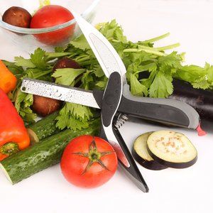 Kitchen Smart Cutter 2 in 1 Scissors, Slicer Knife with Built-in Cutting Board